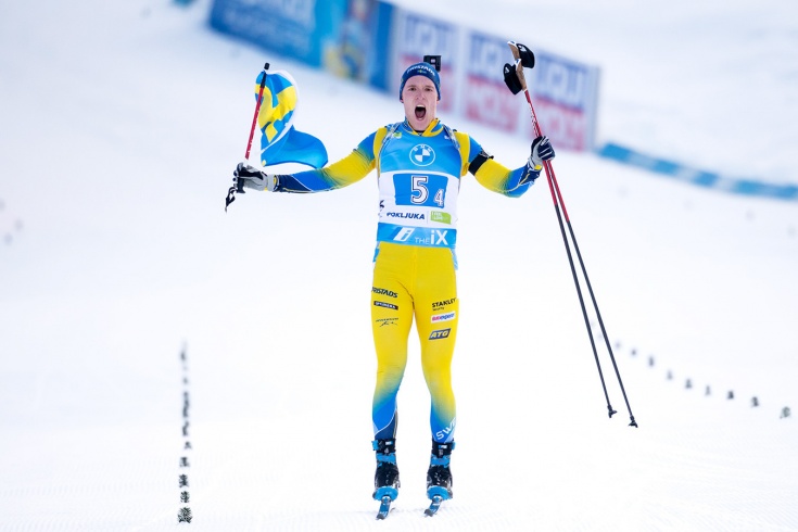 Шведский биатлонист Самуэльссон на чемпионате мира финишировал вторым с флагом – зачем?
